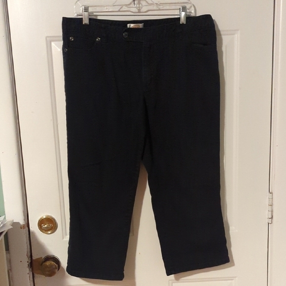 Talbots Pants - Talbots Black Denim Capris Size 14 Stretch Summer